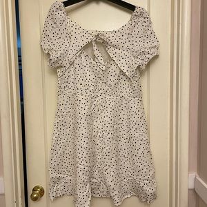 LOFT tie back polka dot dress NWT
